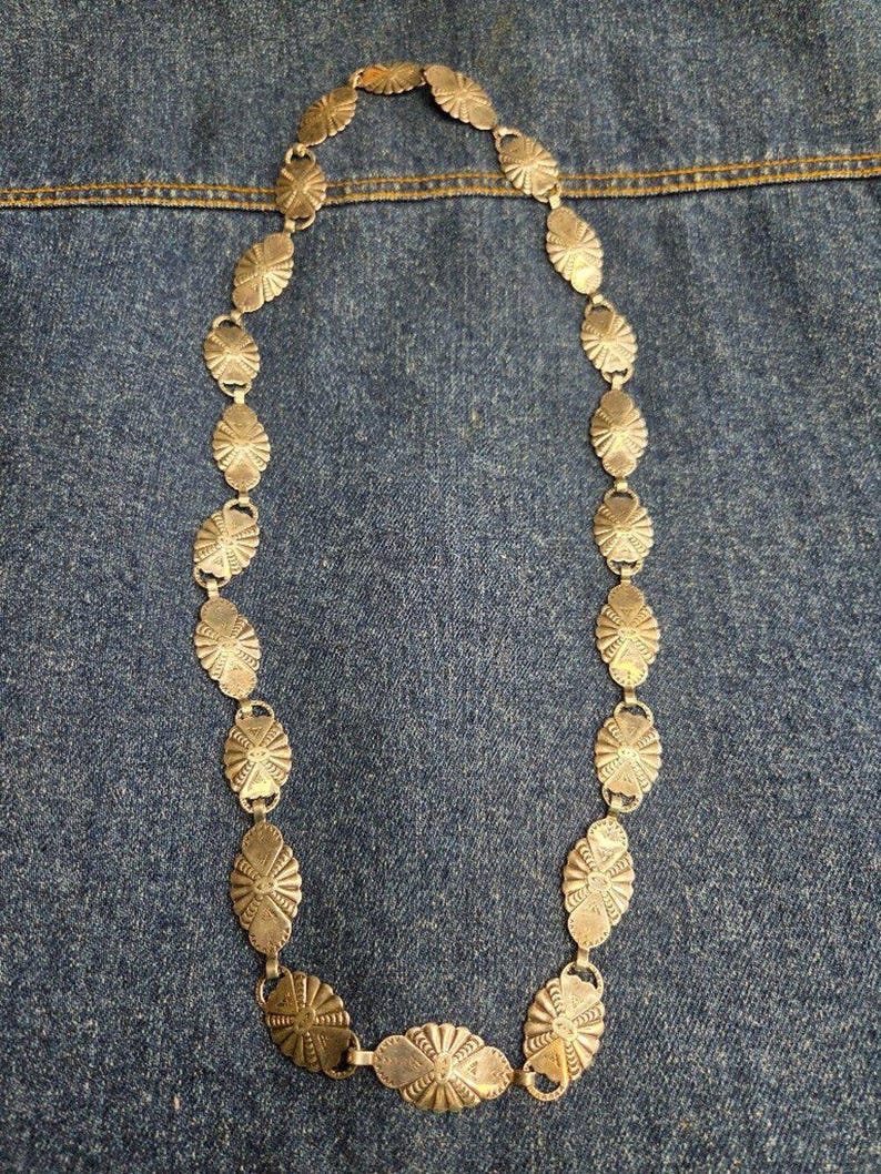 Sterling Silver Concho Necklace