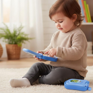 Musical Flip Phone Toy with Cartoon Sounds Lights – Interactive Early Learning Toy