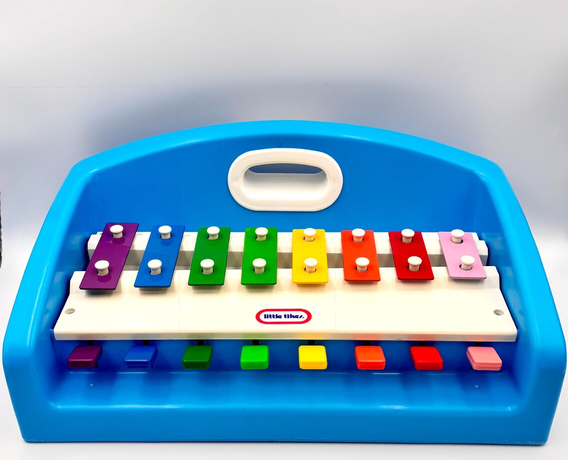 Little Tikes Tap A Tune Xylophone 1985 Vintage Blue Musical Toy Piano for Children