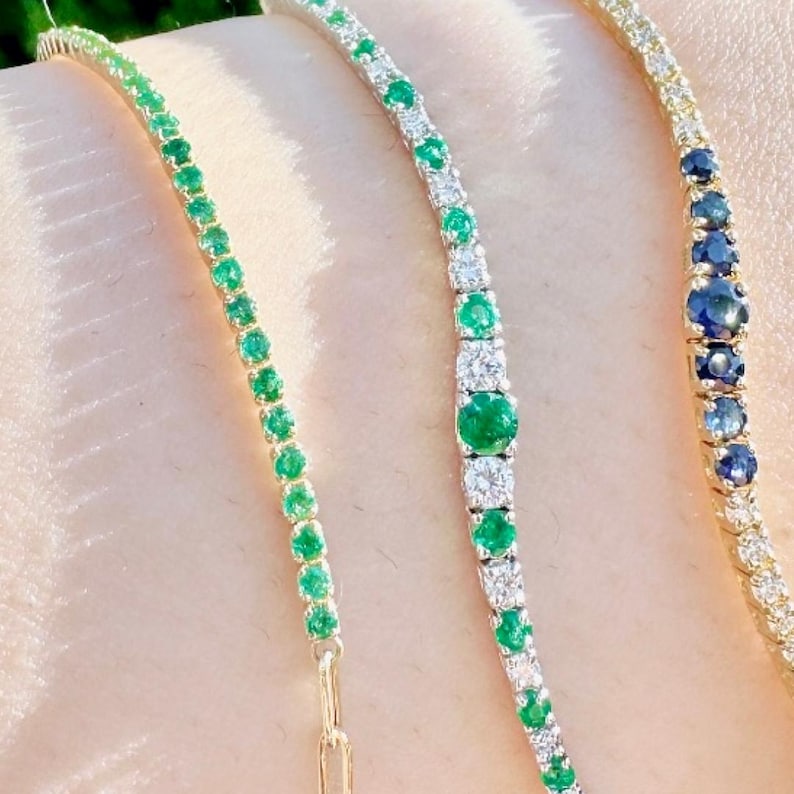 Emerald Paperclip Bracelet