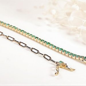 Emerald Paperclip Bracelet