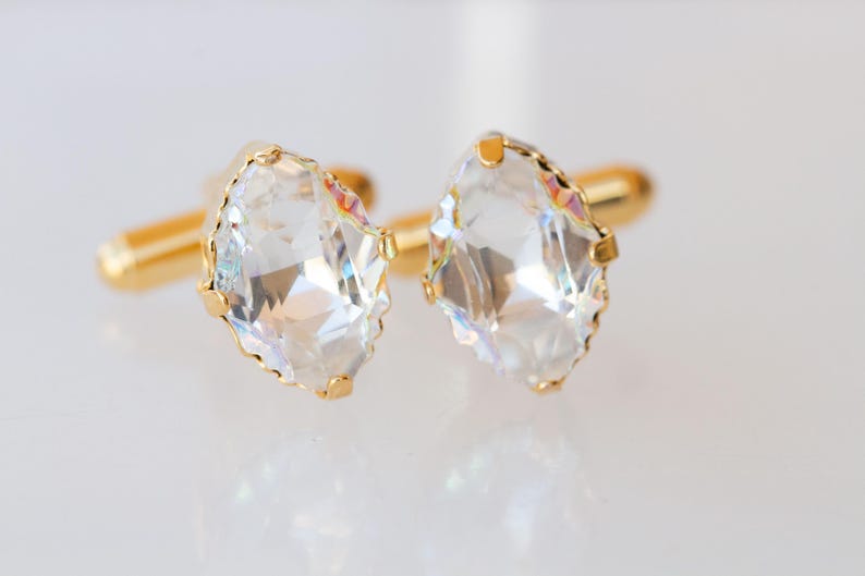 Gold Plated Oval Suit Cufflinks