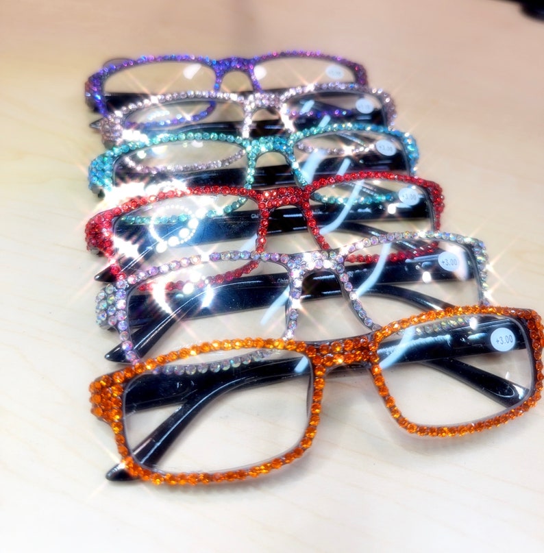 Bling Reading Glasses for women| European Crystal Rhinestone Eyewear, Blue Light Blocking