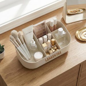 Personalized Cosmetic Storage Caddy | Brush/Lipstick Makeup Organizer | Vanity Countertop Display