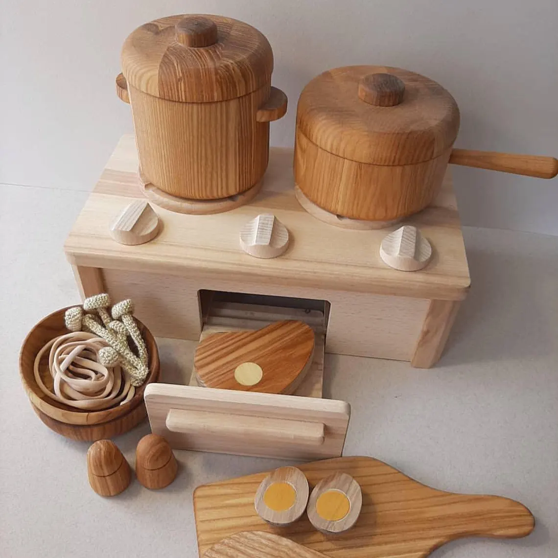 Montessori Wooden Kitchen Set: Pretend Play Cooking Toys for Toddlers