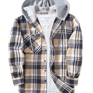 Plaid Hooded Shirt Jacket