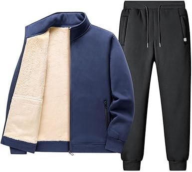 Winter Long Sleeves Sports Suits Men Thickened Sweatshirt Jacket Casual Stand-up Collar Sportswear