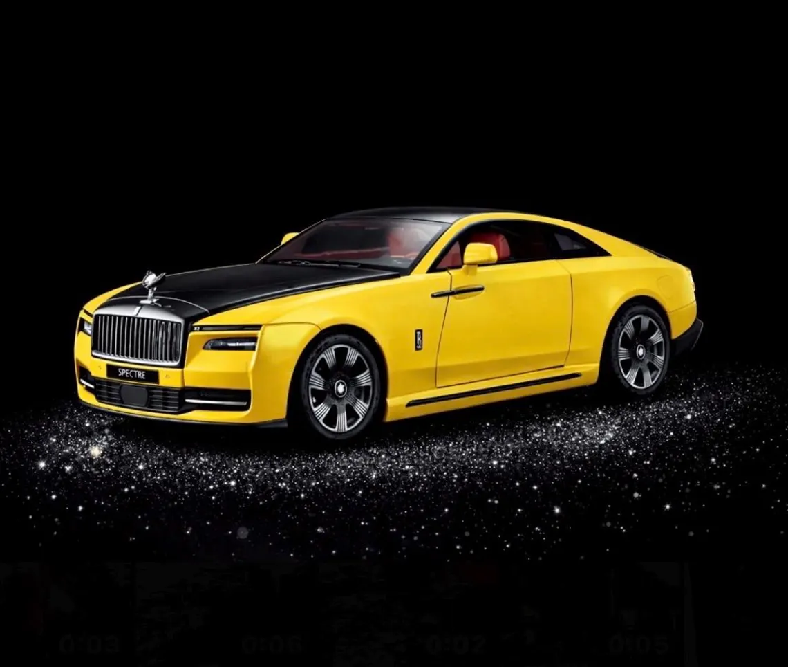 Rolls-Royce Specter Yellow Luxury Toy Car – Premium Pink & Black Coupe Model