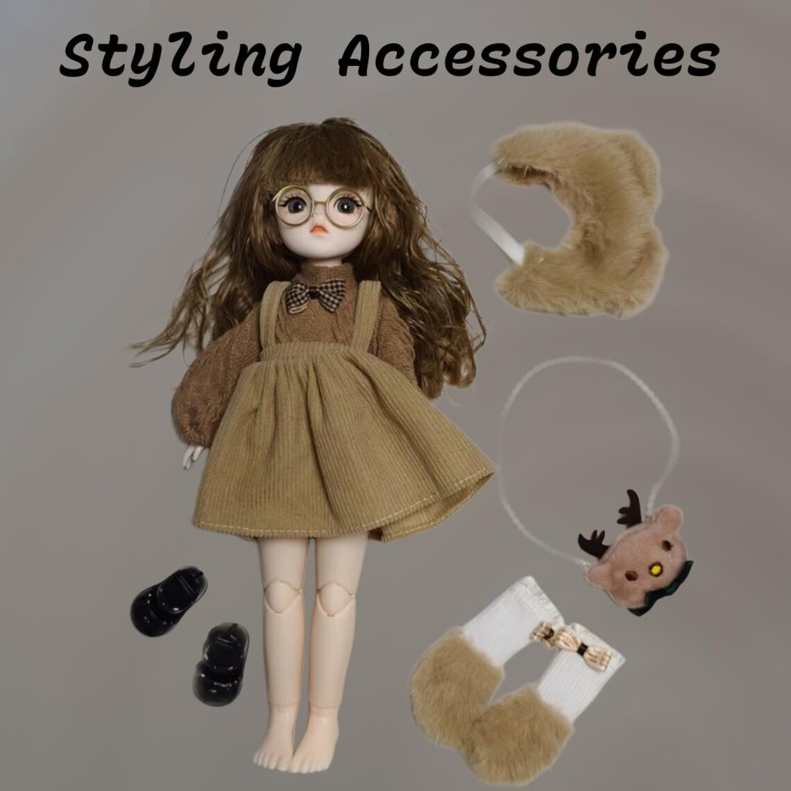 Big Eyed Dress Up Doll, 30cm Jointed Fashion Doll, Cute Princess Doll, BJD Style Doll