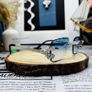 Iced Out Hip Hop Eyewear Rimless Moissanite Diamond Glasses Designer Statement Eyeglasses