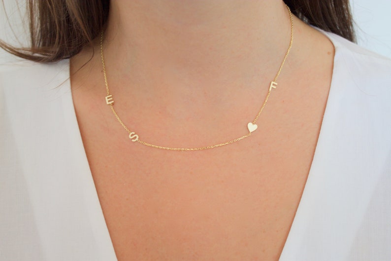 Sideways initial necklace