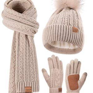Pom Beanie Winter Accessory Set