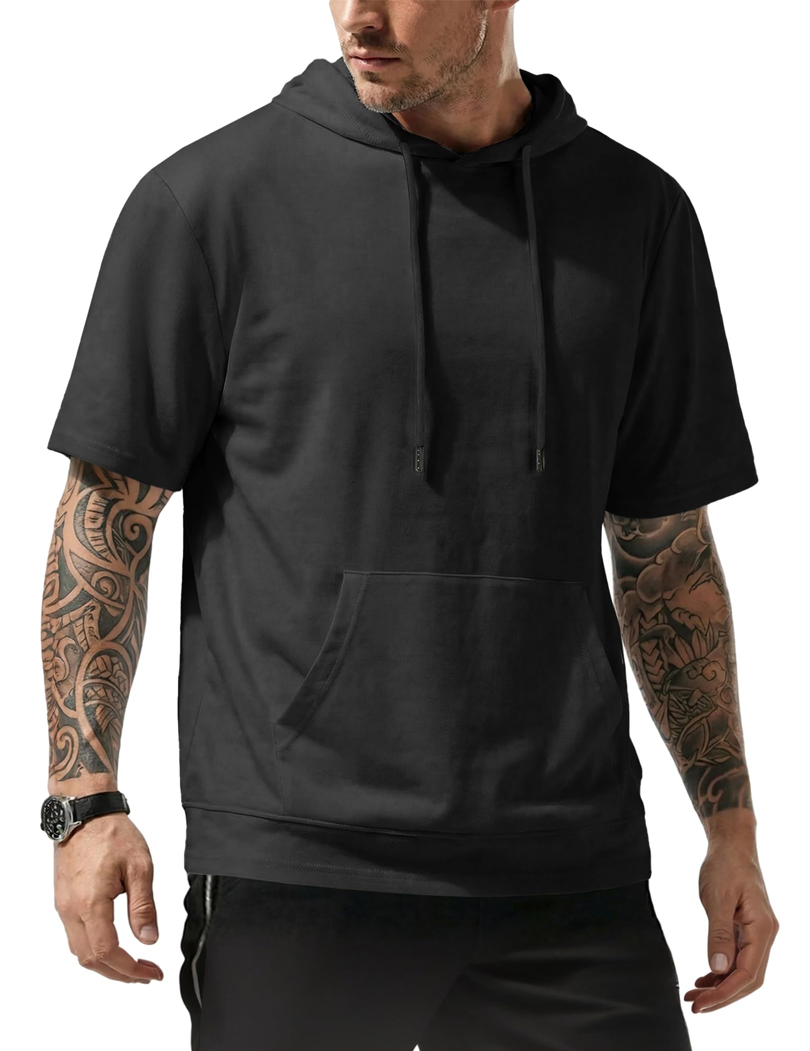 Short Sleeve Pocket Hoodie