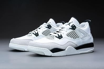 Little Kid's Jordan 4 Retro Military Black White/Blk-Neutral Grey (BQ7669 111) -