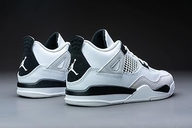 Little Kid's Jordan 4 Retro Military Black White/Blk-Neutral Grey (BQ7669 111) -