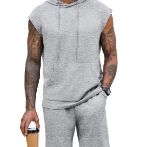 Sleeveless Gym Hoodie Set