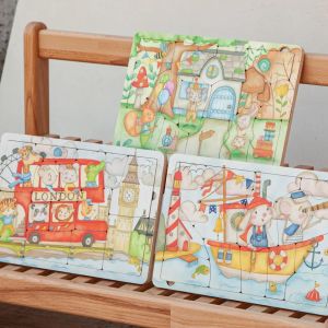 Emotional Learning Puzzle Set for Kids 3+, Montessori Daily Life Toy, Mouse Story Puzzles