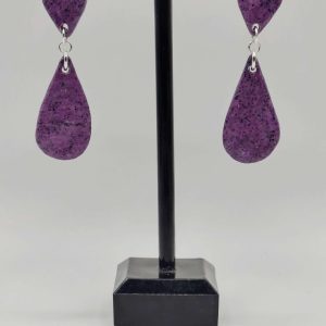 Unique purple swirly polymer clay earring studs