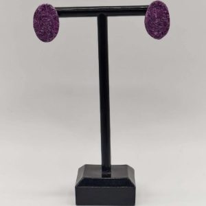 Unique purple swirly polymer clay earring studs