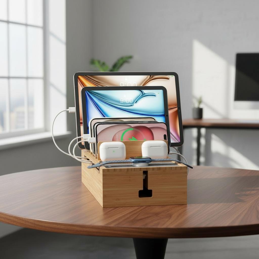 Bamboo Multi-Device Charging Dock