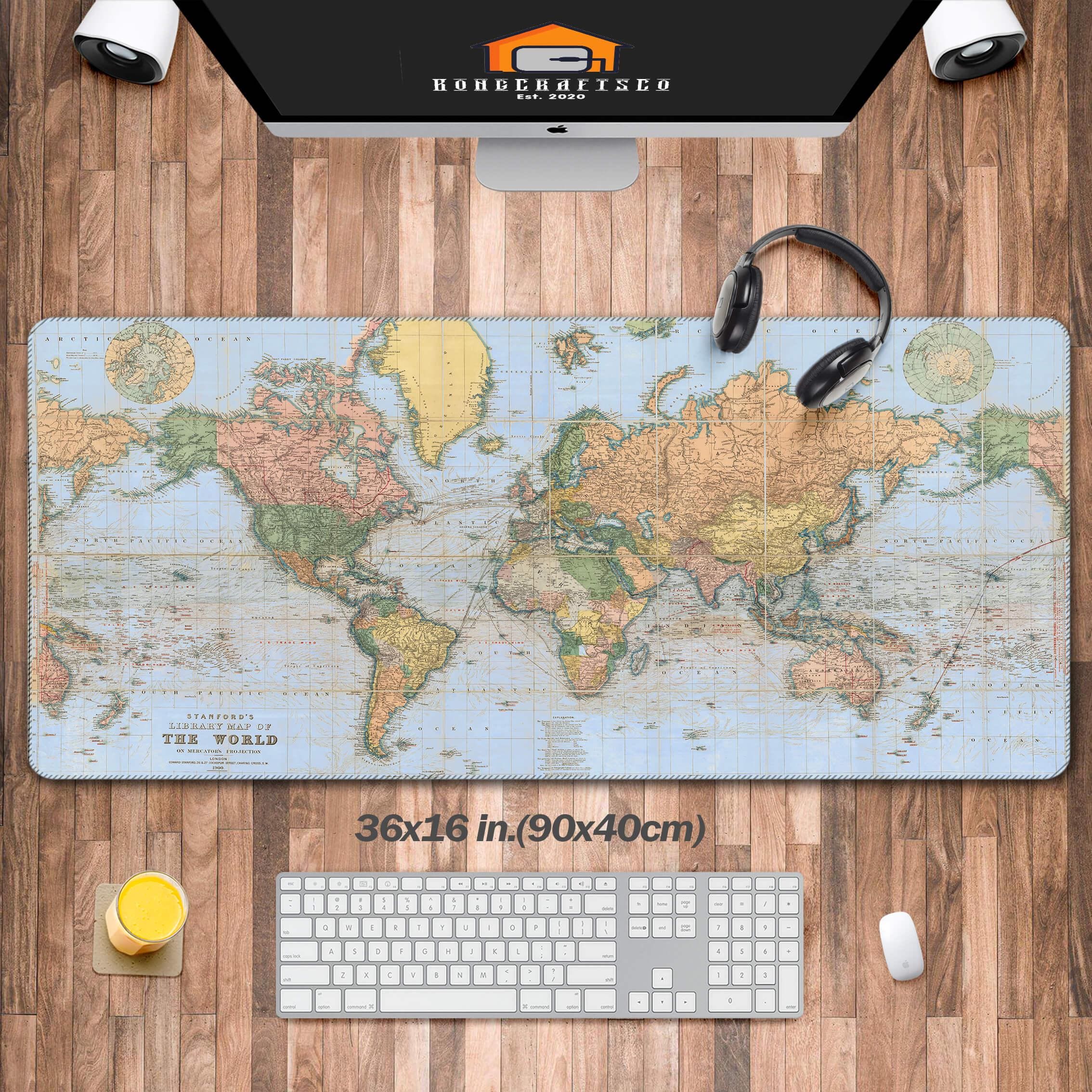 World Map Desk Mat