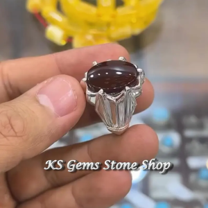 Men Brown Aqeeq Stone Ring