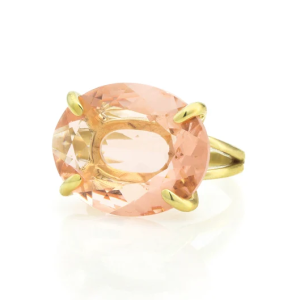 Wide Oval Morganite Ring ·