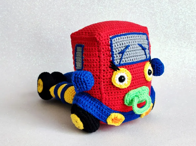 Gecko's Garage Baby Truck Crochet Plush / Amigurumi / Baby Truck / Toddler Boy Birthday / Gecko's Garage Cartoon Toy