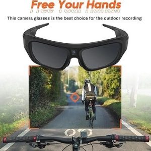 Camera Sunglasses 4K HD Video Glasses Sport Camera Shooting Glasses for Cycling, Camping, Driving, Hunting, Skateboarding, Traveling(included 32G SD Card)